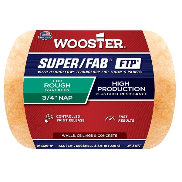 Wooster 4" Paint Roller Cover, 3/4" Nap Nap, Knit Fabric RR925